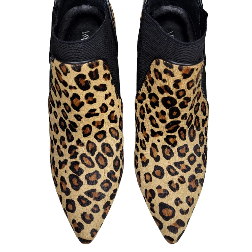 Vaneli Womens Karee Calf Hair High Heeled Ankle Boots Brown Leopard Size 8.5 NEW